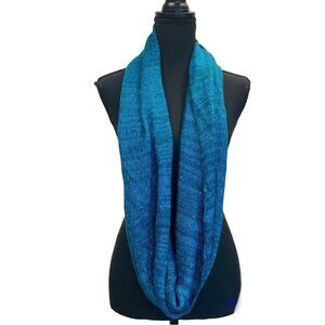 NINE West metallic blue sequin infinity scarf fall winter